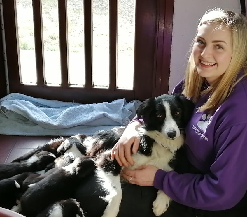 Ash with animal care assistant Steph, her foster mum