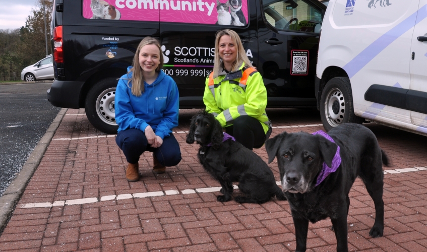 Scottish SPCA head of fundraising Natasha MacKinnon and Bear Scotlands Gillian Laurie, Correspondence Officer