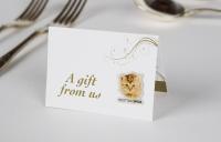 Kitten Gold wedding favours card
