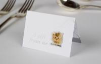 Silver kitten wedding favours card