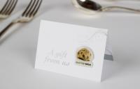 Silver hedgehog wedding favours card