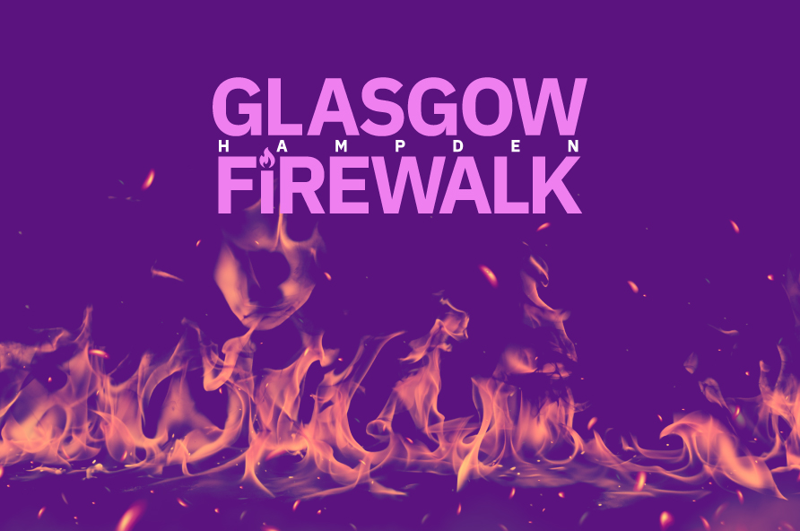 Glasgow Firewalk writing with fire under