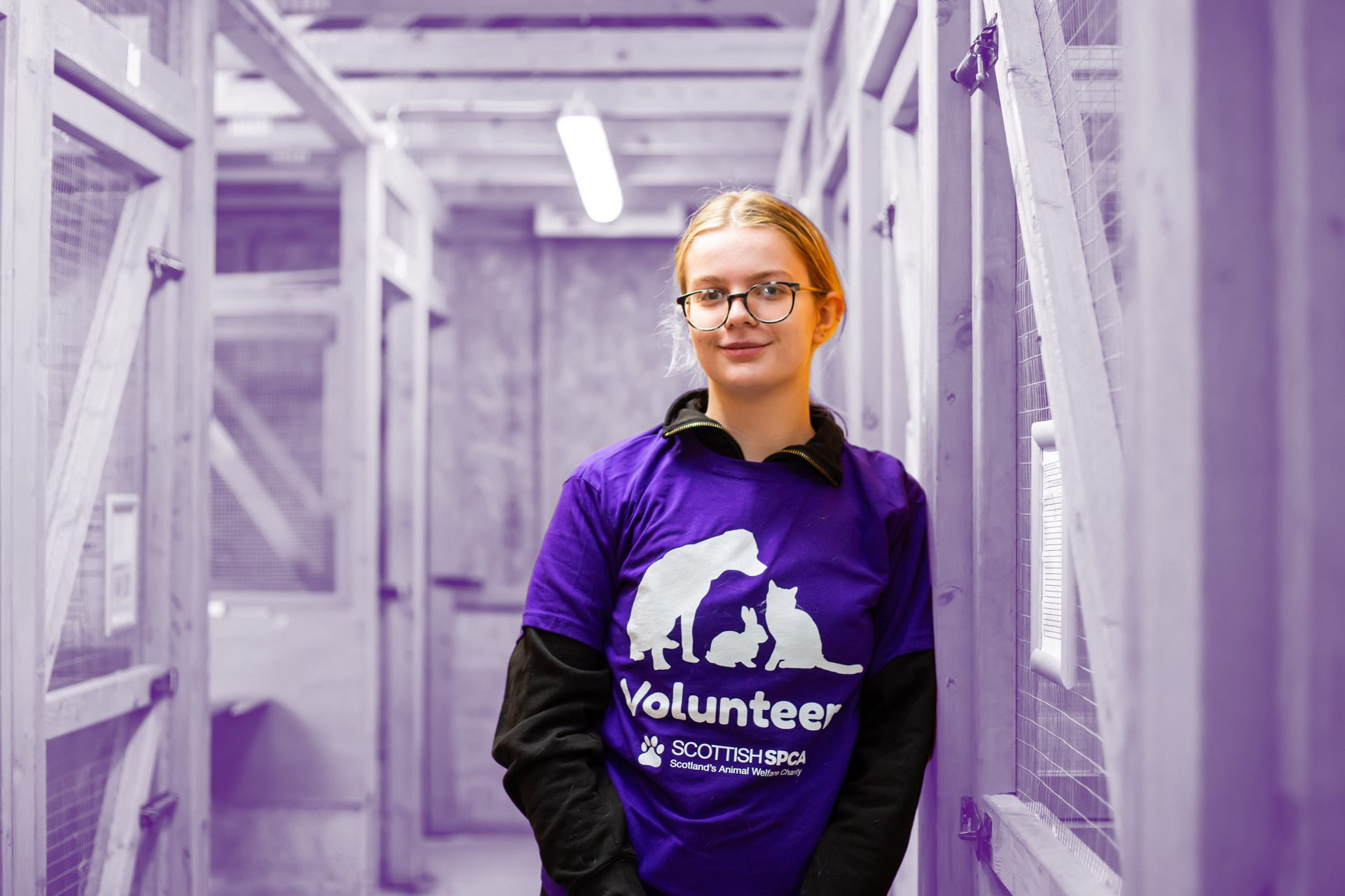 girl volunteer, standing, homepage