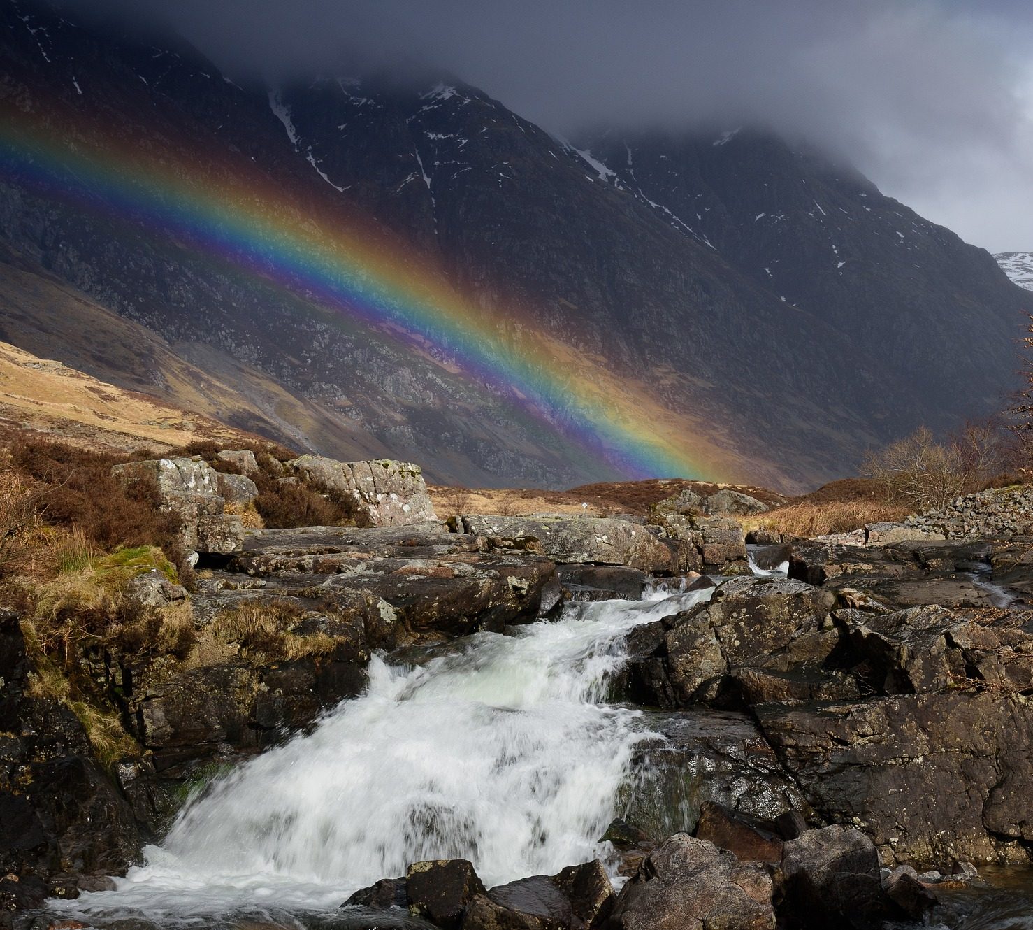 Rainbow Scottish countryside